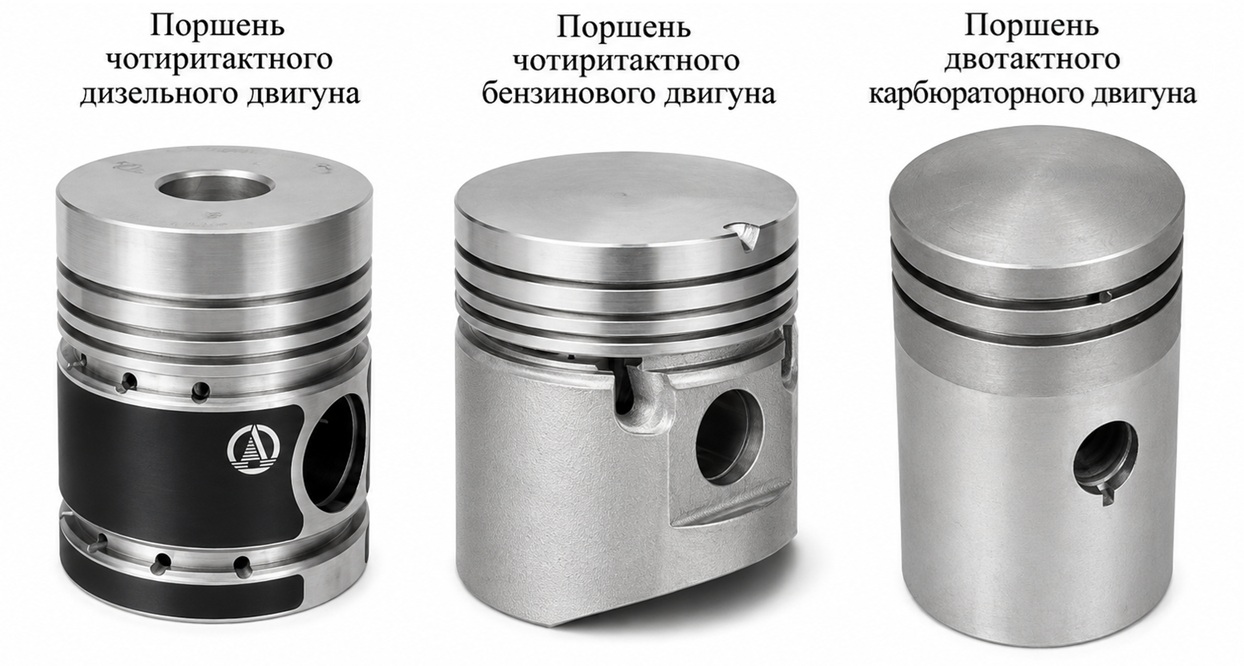 Поршні різних двигунів
